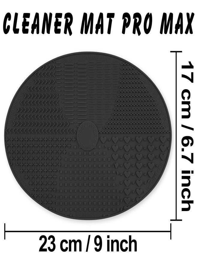Ranphykx Makeup Brush Cleaner Mat Silicone Brush Cleaning Mat Big Size Make Up Brush Clean Pad with Suction Cup for Makeup Brush Cleaning (Black) - Image 2